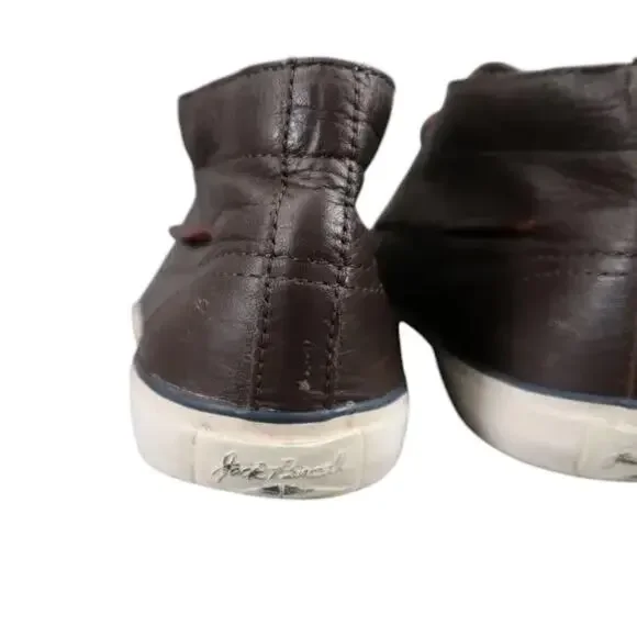 Converse Shoes Mens 8.5 Sneakers Jack Purcell Boat Mid Leather Brown Womens 10 - Picture 8 of 15